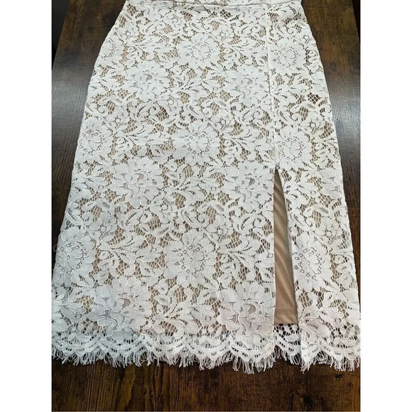 Lulus Amazing Allure White Crochet Lace Bodycon Midi Dress  Size M - Picture 8 of 14
